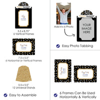 Adult 50th Birthday - Gold - Birthday Party 4x6 Picture Display - Paper Photo Frames - Set of 12