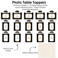 Adult 60th Birthday - Gold - Birthday Party Picture Centerpiece Sticks - Photo Table Toppers - 15 Pieces