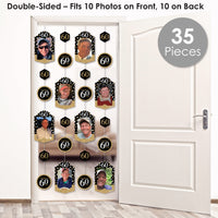 Adult 60th Birthday - Gold - Birthday Party DIY Backdrop Decor - Hanging Vertical Photo Garland - 35 Pieces