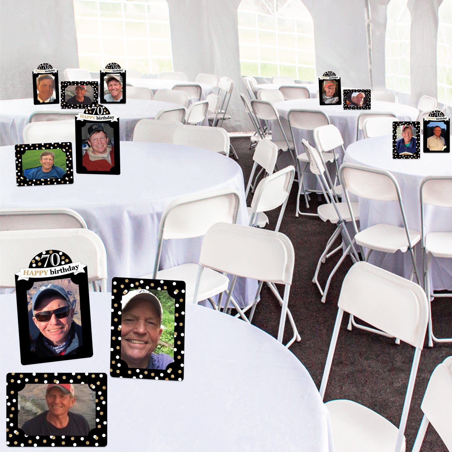 Adult 70th Birthday - Gold - Birthday Party 4x6 Picture Display - Paper ...