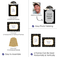 Adult 70th Birthday - Gold - Birthday Party 4x6 Picture Display - Paper Photo Frames - Set of 12