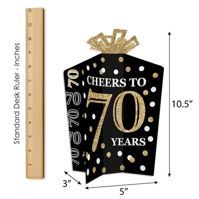 Adult 70th Birthday - Gold - Birthday Party Decor and Confetti - Terrific Table Centerpiece Kit - Set of 30