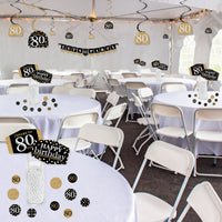 Adult 80th Birthday - Gold - Birthday Party Supplies Decoration Kit - Decor Galore Party Pack - 51 Pieces