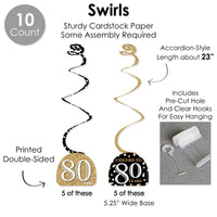 Adult 80th Birthday - Gold - Birthday Party Supplies Decoration Kit - Decor Galore Party Pack - 51 Pieces