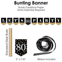 Adult 80th Birthday - Gold - Birthday Party Supplies Decoration Kit - Decor Galore Party Pack - 51 Pieces
