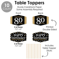 Adult 80th Birthday - Gold - Birthday Party Supplies Decoration Kit - Decor Galore Party Pack - 51 Pieces