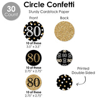 Adult 80th Birthday - Gold - Birthday Party Supplies Decoration Kit - Decor Galore Party Pack - 51 Pieces