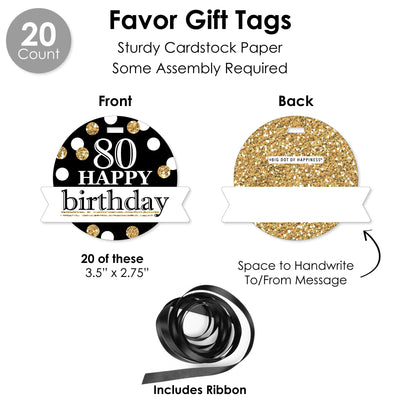 Adult 80th Birthday - Gold - Birthday Party Favors and Cupcake Kit - Fabulous Favor Party Pack - 100 Pieces