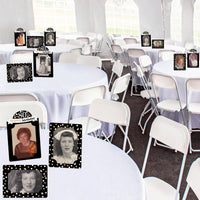 Adult 80th Birthday - Gold - Birthday Party 4x6 Picture Display - Paper Photo Frames - Set of 12