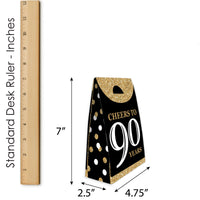 Adult 90th Birthday - Gold - Birthday Gift Favor Bags - Party Goodie Boxes - Set of 12
