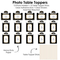 Adult 90th Birthday - Gold - Birthday Party Picture Centerpiece Sticks - Photo Table Toppers - 15 Pieces