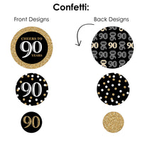 Adult 90th Birthday - Gold - Birthday Party Decor and Confetti - Terrific Table Centerpiece Kit - Set of 30