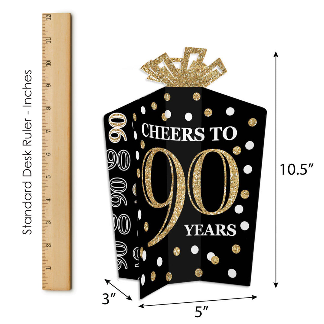 Adult 90th Birthday - Gold - Birthday Party Decor and Confetti - Terrific Table Centerpiece Kit - Set of 30