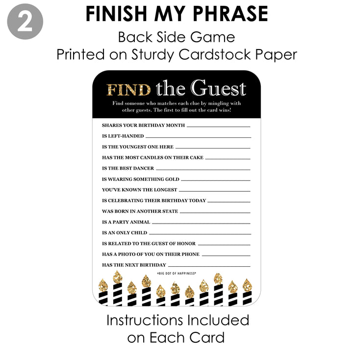 Adult Happy Birthday - Gold - 2-in-1 Birthday Party Cards - Activity Duo Games - Set of 20 | BigDotOfHappiness.com – Big Dot of Happiness LLC adult-happy-birthday-gold-2-in-1-birthday-party-cards-activity-duo-games-set-of-20-bigdotofhappiness-com-big-dot-of-happiness-llc