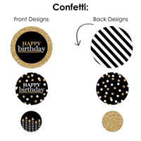 Adult Happy Birthday - Gold - Birthday Party Decor and Confetti - Terrific Table Centerpiece Kit - Set of 30