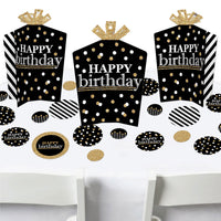 Adult Happy Birthday - Gold - Birthday Party Decor and Confetti - Terrific Table Centerpiece Kit - Set of 30