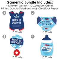 Taking Flight - Airplane - 4 Vintage Plane Baby Shower Games - 10 Cards Each - Gamerific Bundle