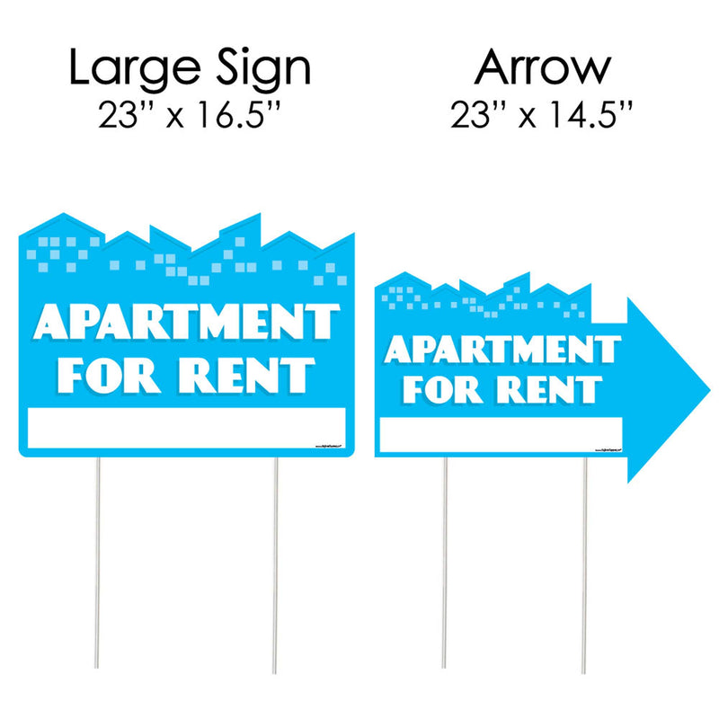 Apartment for Rent - Yard Sign with Stakes - Double Sided Outdoor Lawn Sign - Set of 3