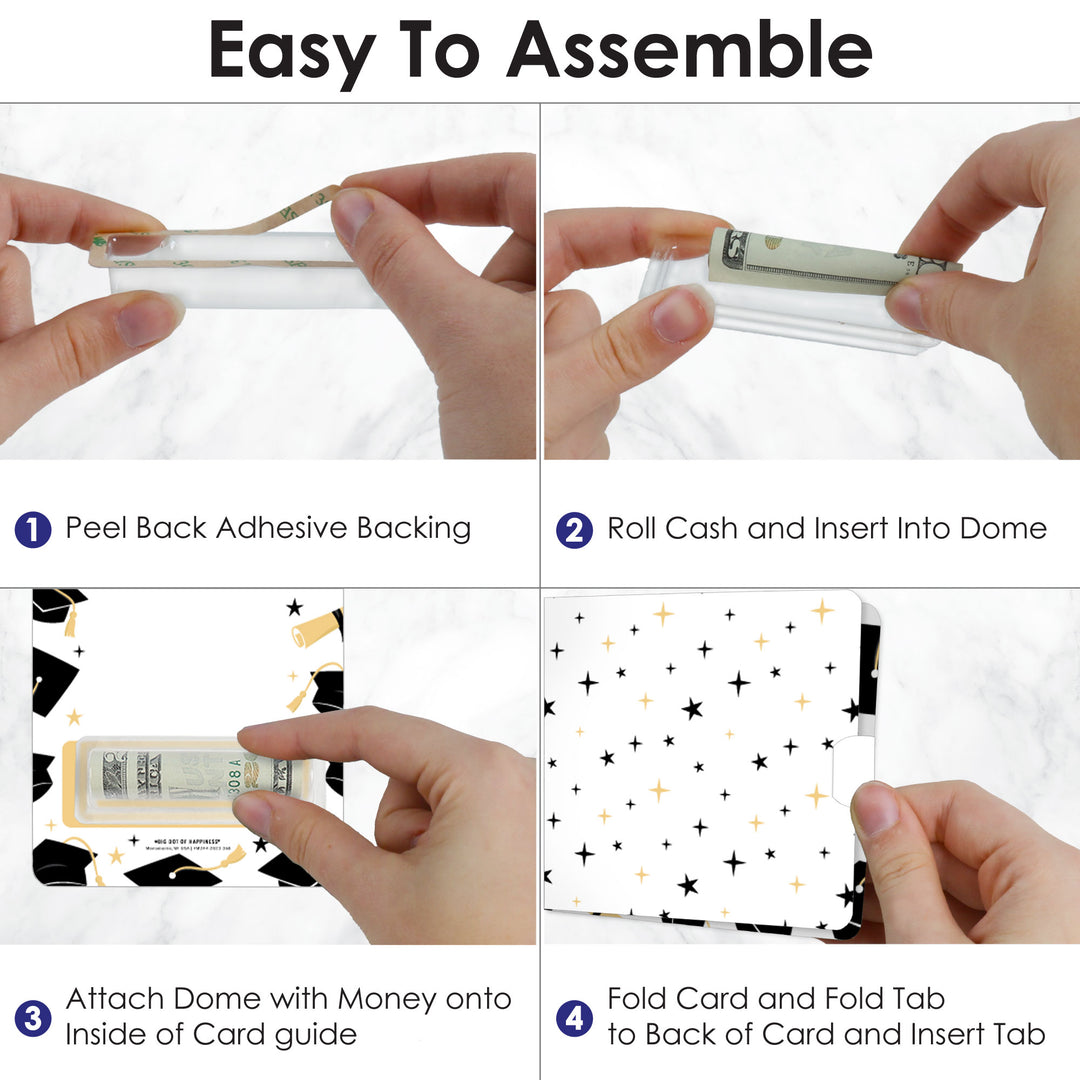 Assorted Graduation - DIY Graduation Party Cash Holder Gift - Funny Money Cards - Set of 6