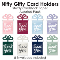 Assorted Elegantly Simple - Guest Party Favors Money and Gift Card Sleeves - Nifty Gifty Card Holders - Set of 8