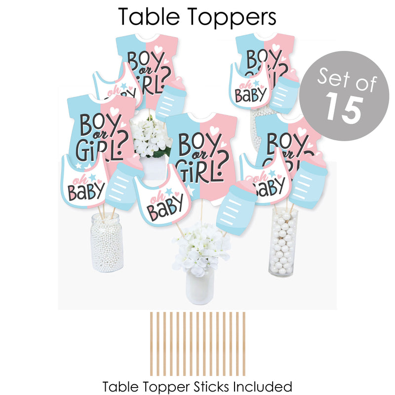 Baby Gender Reveal - Team Boy or Girl Party Supplies - Banner Decoration Kit - Fundle Bundle