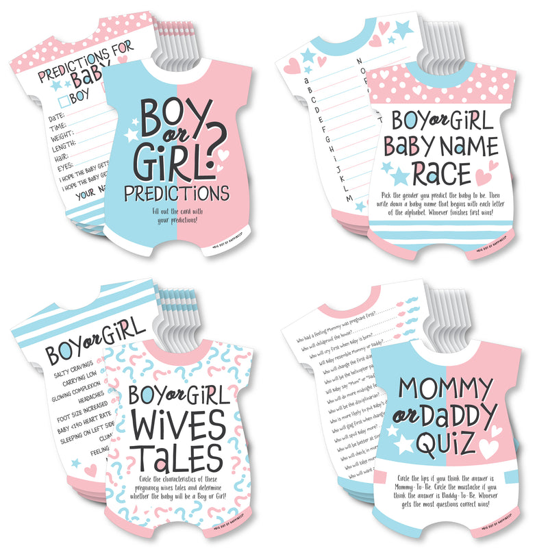 Baby Gender Reveal - 4 Team Boy or Girl Party Games - 10 Cards Each - Gamerific Bundle