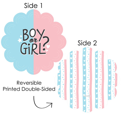 Baby Gender Reveal - Team Boy or Girl Party Round Table Decorations - Paper Chargers - Place Setting For 12
