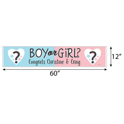 Baby Gender Reveal - Personalized Team Boy or Girl Party Banner