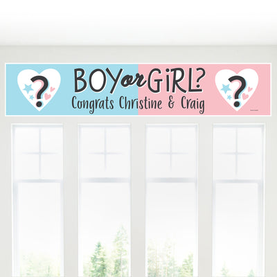 Baby Gender Reveal - Personalized Team Boy or Girl Party Banner