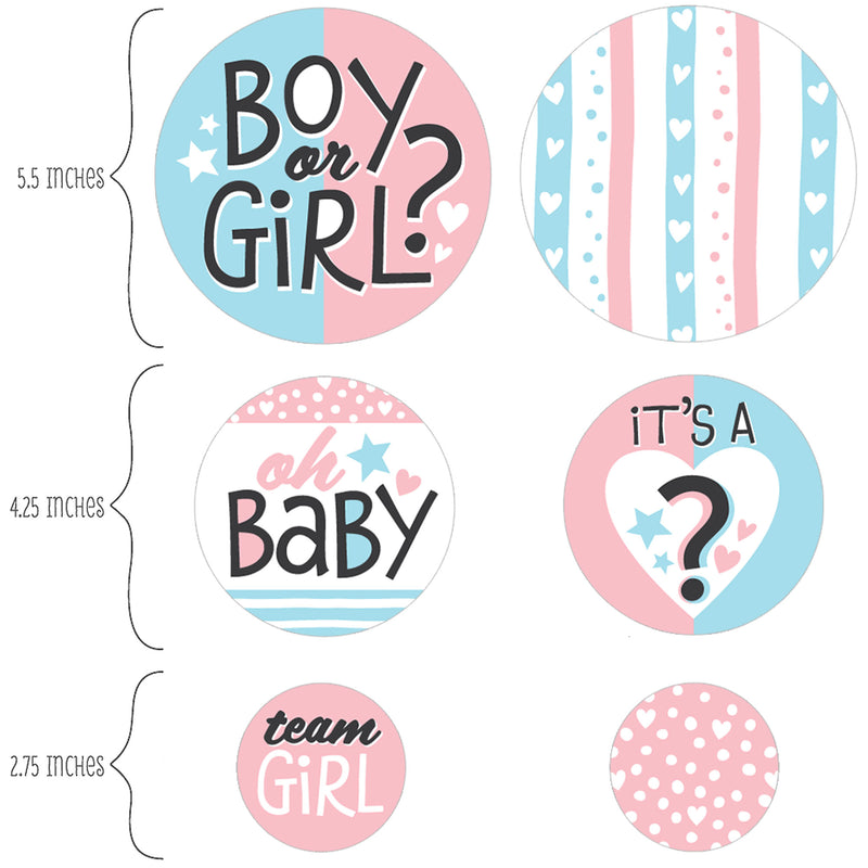 Baby Gender Reveal - Team Boy or Girl Party Giant Circle Confetti - Party Decorations - Large Confetti 27 Count