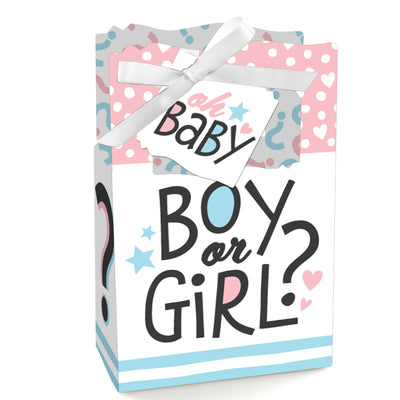 Baby Gender Reveal - Team Boy or Girl Party Favor Boxes - Set of 12