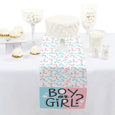Baby Gender Reveal - Petite Team Boy or Girl Party Paper Table Runner - 12 x 60 inches