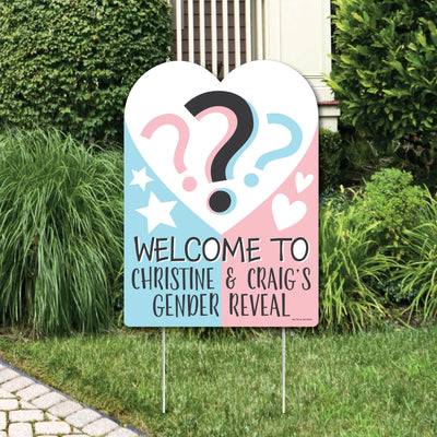 Baby Gender Reveal - Party Decorations - Team Boy or Girl Party Personalized Welcome Yard Sign