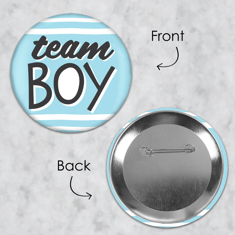 Baby Gender Reveal - 3 inch Team Boy or Girl Party Badge - Pinback Buttons - Set of 8