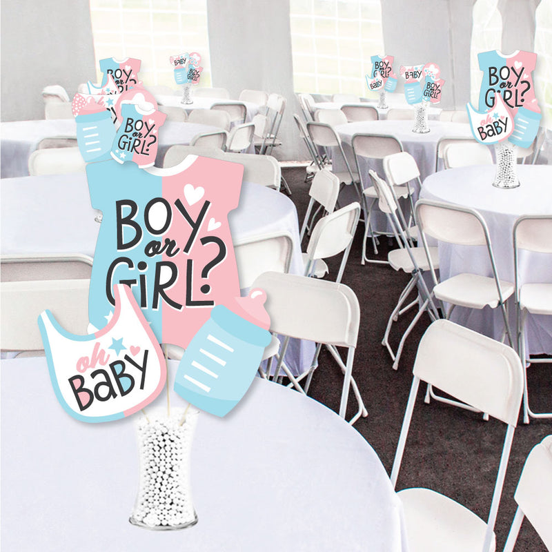 Baby Gender Reveal - Team Boy or Girl Party Centerpiece Sticks - Showstopper Table Toppers - 35 Pieces