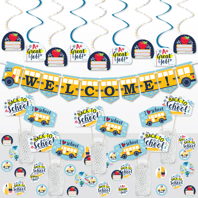 Back to School - First Day of School Classroom Decorations Supplies Decoration Kit - Decor Galore Party Pack - 51 Pieces
