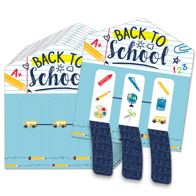 Back to School - First Day of School Classroom Game Pickle Cards - Pull Tabs 3-in-a-Row - Set of 12
