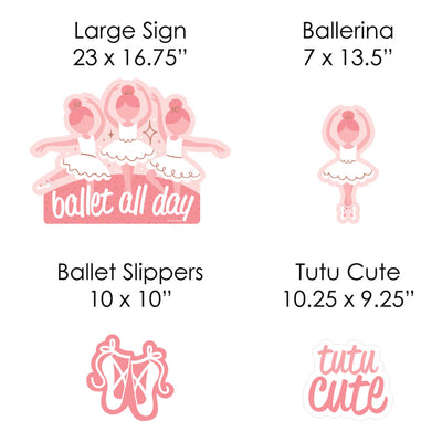 Tutu Cute Ballerina - Yard Sign and Outdoor Lawn Decorations - Ballet Birthday Party or Baby Shower Yard Signs - Set of 8