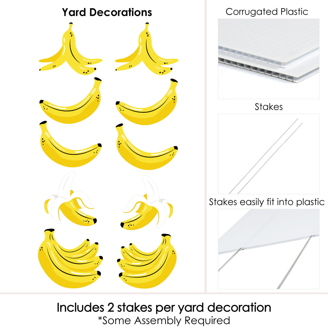 Let's Go Bananas - Lawn Decorations - Outdoor Tropical Party Yard Decorations - 10 Piece
