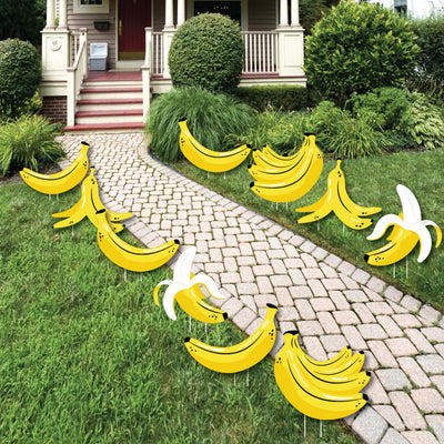Let's Go Bananas - Lawn Decorations - Outdoor Tropical Party Yard Decorations - 10 Piece