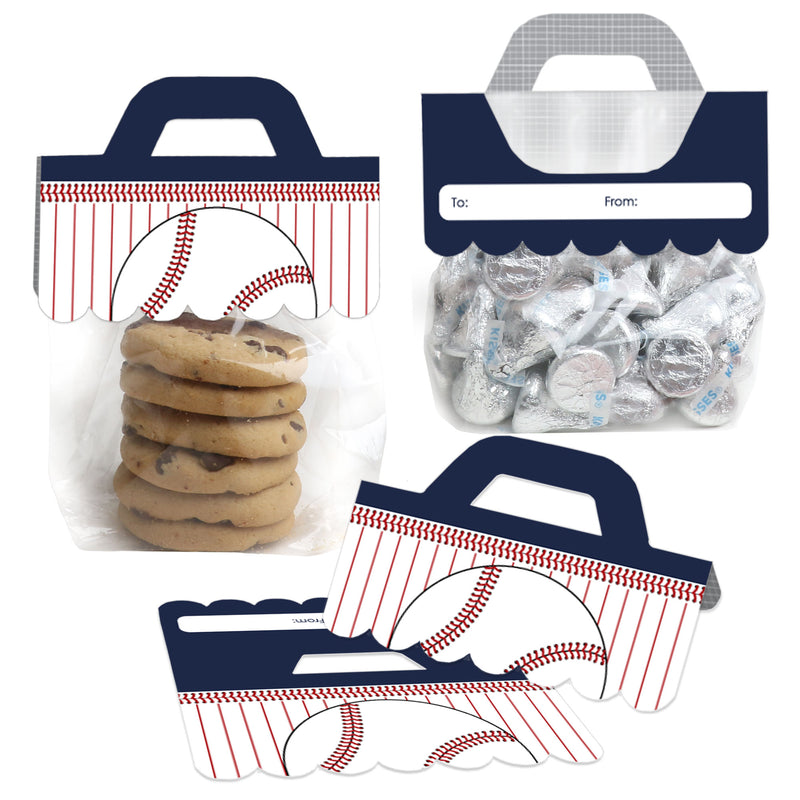 Batter Up - Baseball - DIY Baby Shower or Birthday Party Clear Goodie Favor Bag Labels - Candy Bags with Toppers - Set of 24