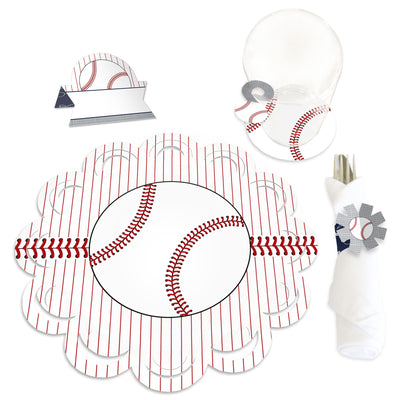 Batter Up - Baseball - Baby Shower or Birthday Party Paper Charger and Table Decorations - Chargerific Kit - Place Setting for 8
