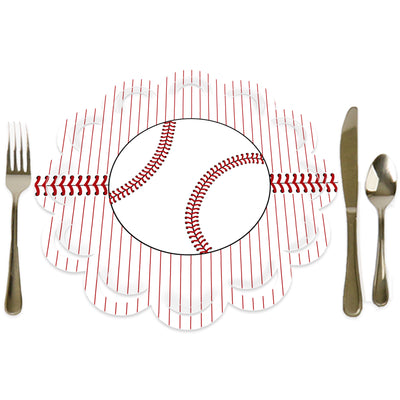 Batter Up - Baseball - Baby Shower or Birthday Party Round Table Decorations - Paper Chargers - Place Setting For 12