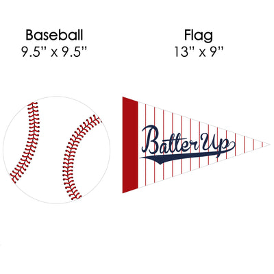 Batter Up - Baseball - Lawn Decorations - Outdoor Baby Shower or Birthday Party Yard Decorations - 10 Piece