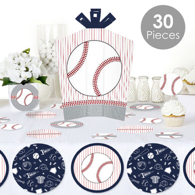 Batter Up - Baseball - Baby Shower or Birthday Party Decor and Confetti - Terrific Table Centerpiece Kit - Set of 30
