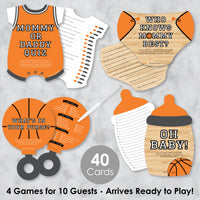 Nothin' But Net - Basketball - 4 Baby Shower Games - 10 Cards Each - Gamerific Bundle