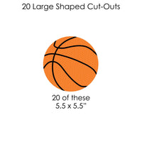 Nothin' But Net - Basketball - Baby Shower or Birthday Party DIY Decorations - Clothespin Garland Banner - 44 Pieces