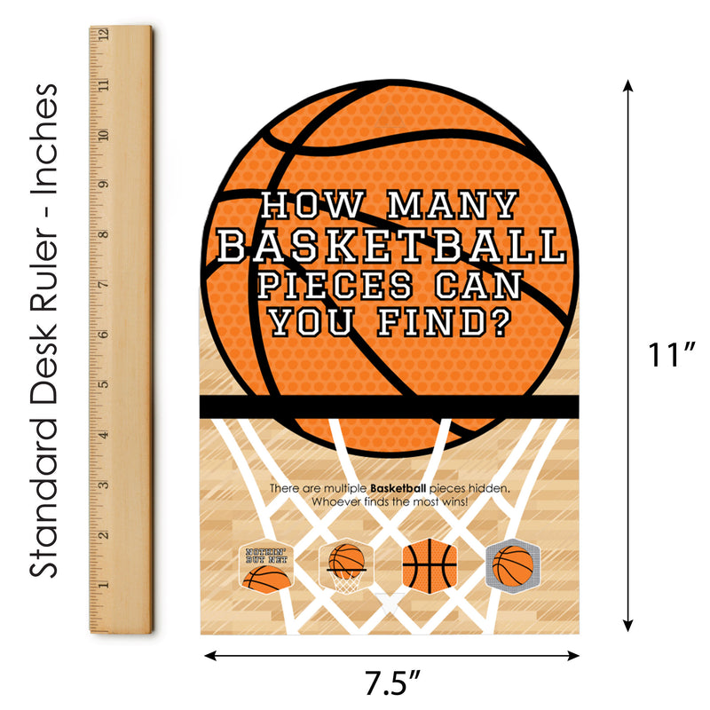 Nothin’ But Net - Basketball - Baby Shower or Birthday Party Scavenger Hunt - 1 Stand and 48 Game Pieces - Hide and Find Game