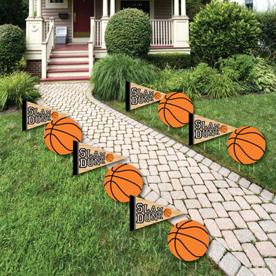 Nothin' But Net - Basketball - Lawn Decorations - Outdoor Baby Shower or Birthday Party Yard Decorations - 10 Piece