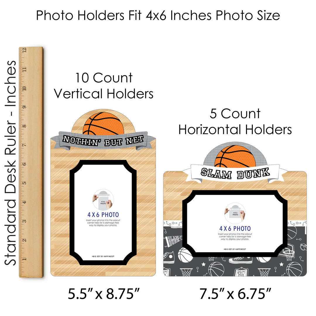 Nothin' But Net - Basketball - Baby Shower or Birthday Party Picture Centerpiece Sticks - Photo Table Toppers - 15 Pieces